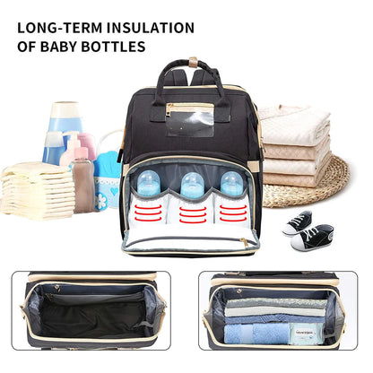 4-in-1 Backpack- Crib, Diaper Bag, Sun Shade & USB Integration